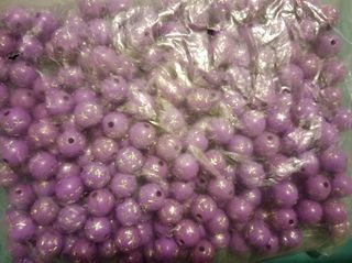 Χάντρες πλαστικές μωβ+ πορτοκαλί