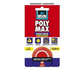 ΤΑΙΝΙΑ ΔΙΠΛΗΣ ΟΨΗΣ POLYMAX HIGH TACK ΔΙΑΦΑΝΗ 19mmx1.5m BISON 7004400
