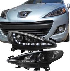 ΦΑΝΑΡΙΑ ΕΜΠΡΟΣ LED DRL Headlights Peugeot 207 06- 12 Black DRL