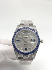 Rolex Daydate 40’ icedout Bustdown Baguette Moissante Superclone Quality Replica 1:1 Best Factory