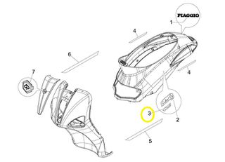 Αυτοκόλλητο Πλαινού Καπακιού 125 Piaggio Liberty 125 4T E3 2006-2008 ZAPM38600 656741