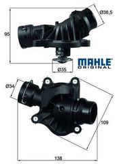 MAHLE Θερμοστάτης, ψυκτικό υγρό BMW 1 (E87, E88) - 3 (E46, E90, E91, E92, E93) - 5 (E60, E61, E63, E64) - X3 (E83) - X5 (E53, E70) - X6 (E71, E72)-thumb-2