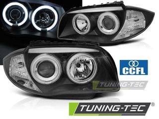 Angel Eyes CCFL Φανάρια Εμπρός Μαύρα BMW Σειρά 1 (E87 / Ε81 / E82 / E88) - (LPBMM6)