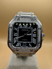 Cartier Sandos 40’ Automatic Diamonds Swiss Superclone 1:1 Quality Replica Αντιγραφο