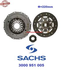 Σετ συμπλέκτη  220mm  (ΚΑΙΝΟΥΡΓΙΟ)  ,VOLKSWAGEN ,VENTO 1992-1998 (1900 TDI )  ,SACHS