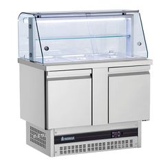 ΨΥΓΕΙΟ ΒΙΤΡΙΝΑ ΣΑΛΑΤΩΝ ΜΕ 2 ΠΟΡΤΕΣ ΚΑΙ ΜΗΧΑΝΗΜΑ ΒΑΣΗΣ  INOMAK