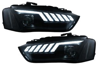 ΦΑΝΑΡΙΑ ΕΜΠΡΟΣ LED DRL Headlights Audi A4 B8.5 Facelift (2012-2015) Dynamic Sequential Turning Light Black