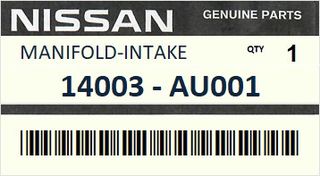 Πολλαπλή εισαγωγής NISSAN ALMERA N16 2002-2006 PRIMERA P12 2002-2007 ENGINE QG16DE QG18DE #14003AU001