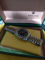 Rolex date just 2 tone black dial-thumb-18