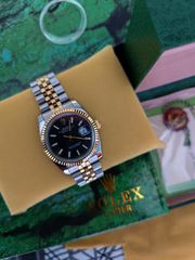 Rolex date just 2 tone black dial-thumb-1
