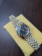 Rolex date just 2 tone black dial-thumb-2