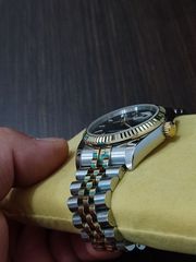 Rolex date just 2 tone black dial-thumb-3
