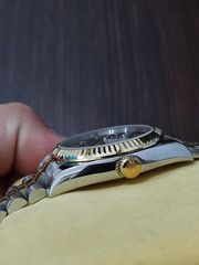 Rolex date just 2 tone black dial-thumb-11