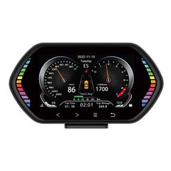 HUD Οθόνη LCD - GPS ειδοποιήσεις λειτουργιών, ταχύμετρο, διαγνωστικό, ενδείξεις παραμέτρων OBD II