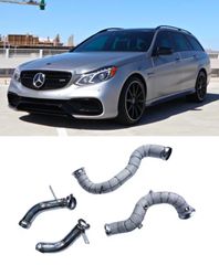 Mercedes Benz W213 E63 2016+ M177 Cat Less Downpipes With Heat Shield