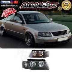 ΜΠΡΟΣΤΑ ΦΑΝΑΡΙΑ ΜΑΥΡΑ ANGEL EYES VW PASSAT B5 (1996-2000) | Street Boys - Car Tuning Shop |
