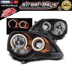 ΜΠΡΟΣΤΑ ΦΑΝΑΡΙΑ ΜΑΥΡΑ ANGEL EYES VW POLO 9N3 (2005-2009) | Street Boys - Car Tuning Shop |
