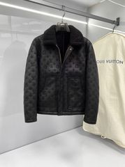Louis Vuitton Jacket Full Leather - Velvet High Quality