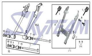 ΨΑΛΙΔΙ ΠΙΣΩ ΠΛΗΡΕΣ 8' STEEL BOBOS 50cc & 125 cc  (ST50-8A & ST125-8A )