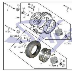 ΣΤΕΦΑΝΙ ΤΡΟΧΟΥ ΔΕΞΙ BOBOS 50cc & 125 cc (ST50-8A & ST125-8A )