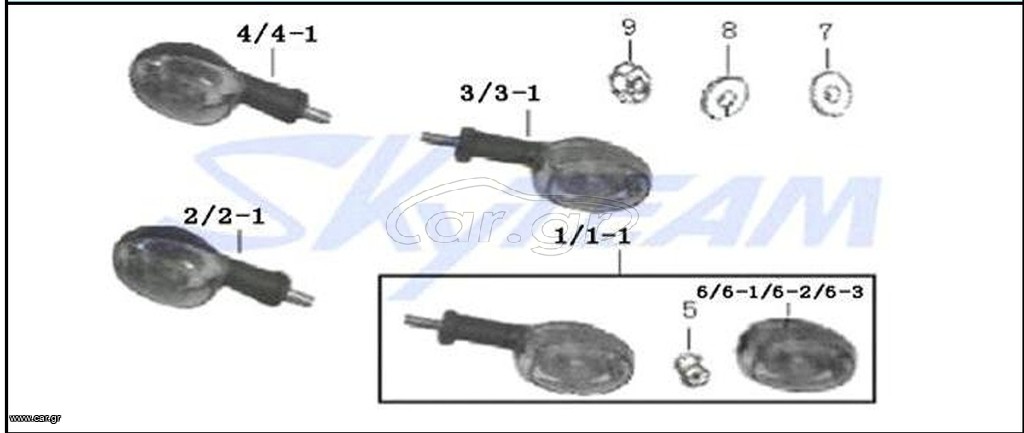 ΦΛΑΣ ΕΜΠΡΟΣ ΔΕΞΙΑ ΔΙΑΦΑΝΟ ΚΡΥΣΤΑΛΛΟ BOBOS 50cc & 125 cc (ST50-8A & ST125-8A )