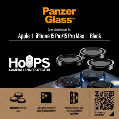 PanzerGlass™ - Hoops Camera Lens Protector iPhone 15 Pro - 15 Pro Max - Black Metal-thumb-2