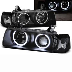 Μπροστινά Φανάρια Set Για Bmw 3 E36 90-99 Sedan / Compact / Touring ccfl Angel Eyes Μαύρα H3/H1 Eagle Eyes Κωδικός Προϊόντος: 0022982