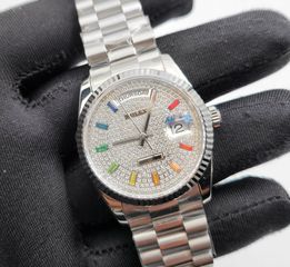 rolex γυναικειo 36mm daydate Haribo rainbow με ζιργκόν αντιγραφα replica