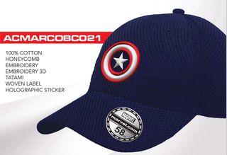 CAPTAIN AMERICA - Logo - Baseball Cap "Honey Comb"-thumb-1