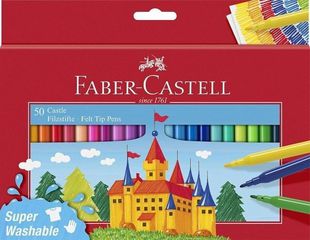 Faber-Castell - Felt Tip Pen Castle Pack of 50 in Cardboard Box (554204) / Toys