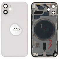 For iPhone/iPad (AP12M24WP) Rear Cover (Pulled, with buttons and without smallparts) - White, for iPhone 12 mini