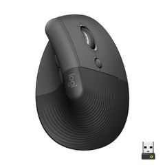 Logitech - Lift Right Vertical Ergonomic Mouse, Graphite