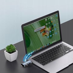 Tech-Protect UltraBoost SD/micro SD card reader with USB-C/USB-A connectors - gray-thumb-1