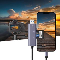 Tech-Protect UltraBoost SD/micro SD Card Reader with Lightning /USB-A Connector - Gray-thumb-2