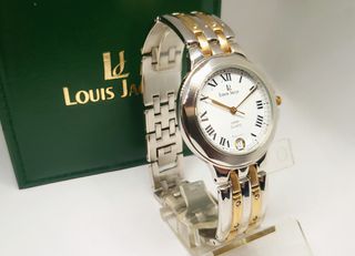 Vintage 1990s Gold-Plated Louis Jacot Γαλλικό αντρικό ρολόι Quartz 4013.Η A9576 TIMH 150 ΕΥΡΩ