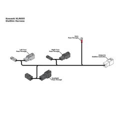 DENALI Plug & Play DialDim Wiring Adapter - Kawasaki KLR 650