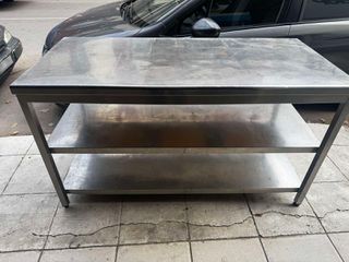 ΤΡΑΠΕΖΙ ΕΡΓΑΣΙΑΣ INOX ΜΕ 2 ΡΑΦΙΑ – 150 X 70 X 85 CM -  65321