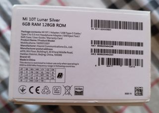 Xiaomi Mi10t 6/128gb κουτί παρελκόμενα  καλωδιο χωρίς κινητό και φορτιστη