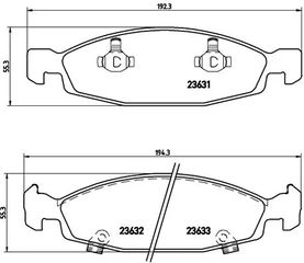 Σετ τακάκια, Δισκόφρενα Brembo P 37 005 για Jeep