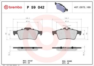 Σετ τακάκια, Δισκόφρενα Brembo P 59 042