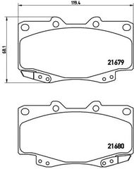 Σετ τακάκια, Δισκόφρενα Brembo P 83 069 Toyota