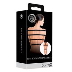 Ouch Full Body Bondage Belts - Black-thumb-3
