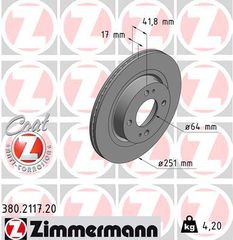 ZIMMERMANN ΔΙΣ/ΚΕΣ MITSUBISHI COAT Z ZIMMERMANN 380.2117.20