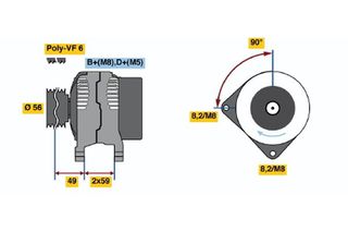 BOSCH BX ΔΥΝΑΜΟ VAG BOSCH 0986041000