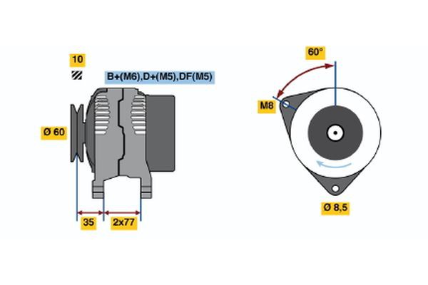 BOSCH ΔΥΝΑΜΟ FORD BOSCH 0986044880