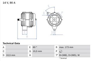 BOSCH BX ΔΥΝΑΜΟ JOHN DEERE BOSCH 0 986 046 000