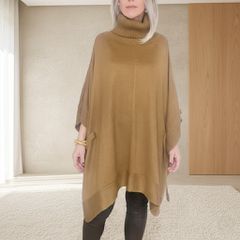 Stradivarius Camel Πόντσο (M) – Πολυμορφικό Look-thumb-1
