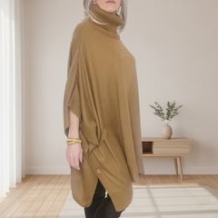 Stradivarius Camel Πόντσο (M) – Πολυμορφικό Look-thumb-4
