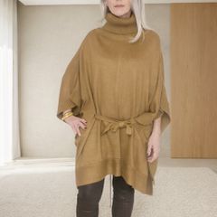 Stradivarius Camel Πόντσο (M) – Πολυμορφικό Look