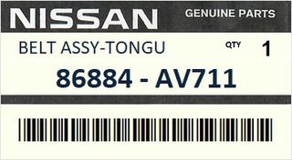 Ζώνη ασφαλείας συνοδηγού NISSAN PRIMERA P12 2003-2007 ENGINE ΕΚΡΟΥ ΧΡΩΜΑ #86884AV711